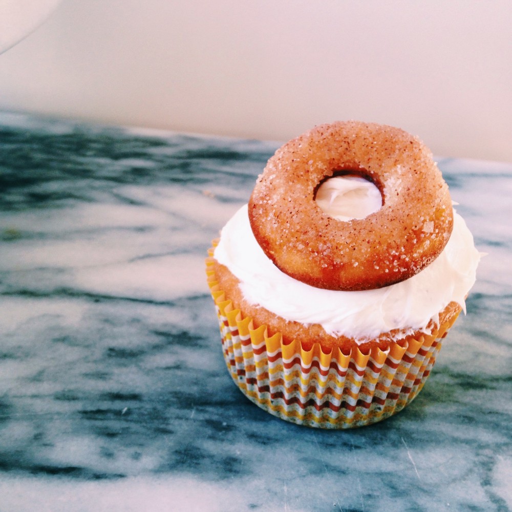 Apple Cider Donut Cupcakes.