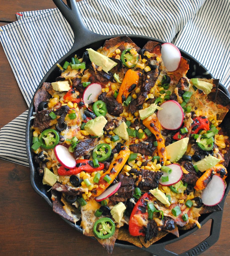 Grilled Steak Skillet Nachos. DomestikatedLife