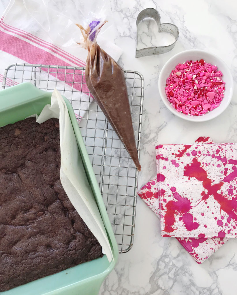 Brownies With Salted Nutella and Cream Cheese Drizzle. DomestikatedLife