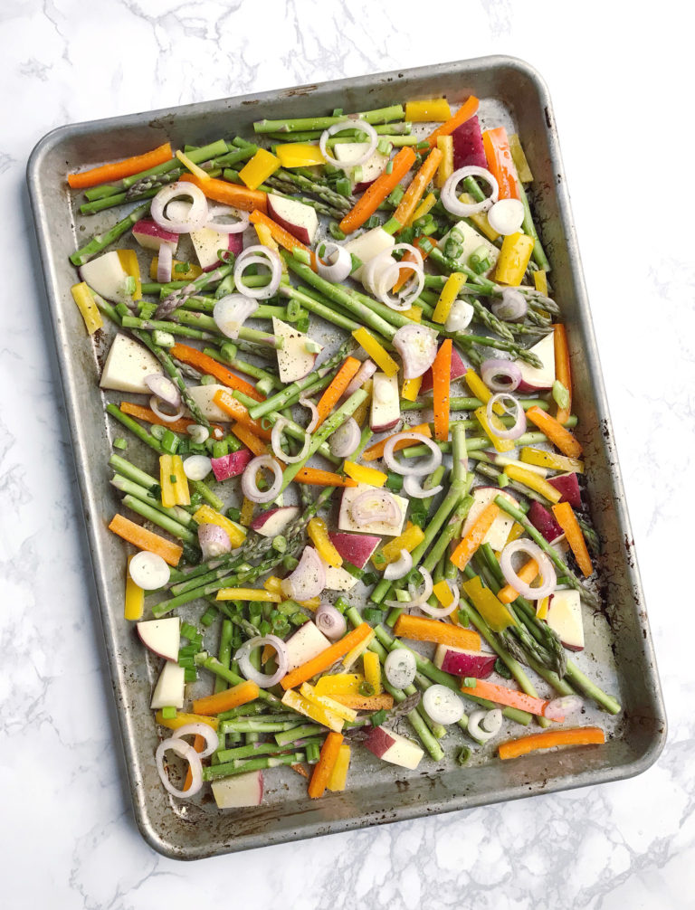 OnePan Roasted Shrimp and Vegetables. DomestikatedLife