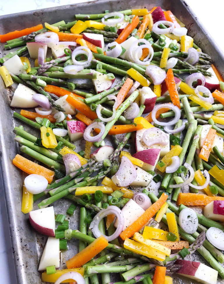 OnePan Roasted Shrimp and Vegetables. DomestikatedLife