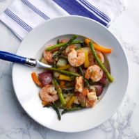 One-Pan Roasted Shrimp and Vegetables.