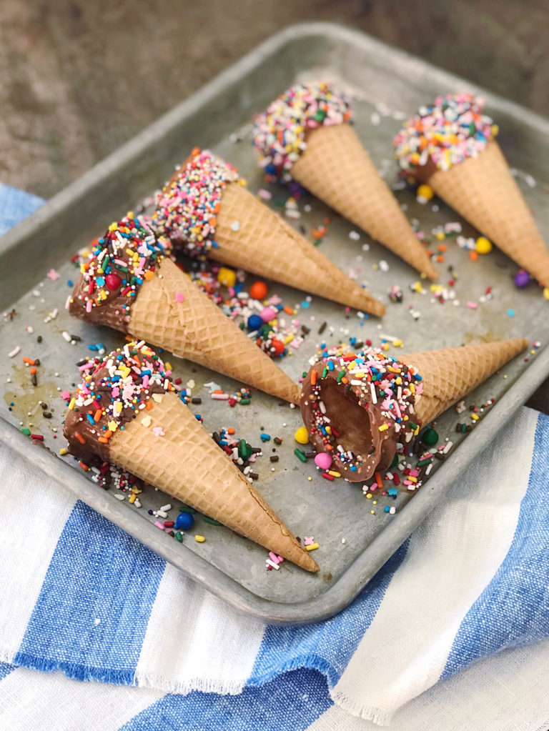pink zebra sprinkles in a ice cream cone guessing game