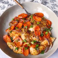 Honey and Spice Roasted Chicken and Carrots.