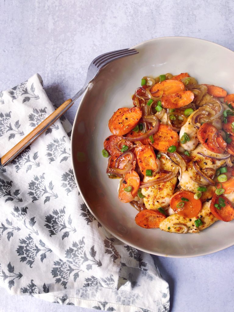 Honey and Spice Roasted Chicken and Carrots. DomestikatedLife