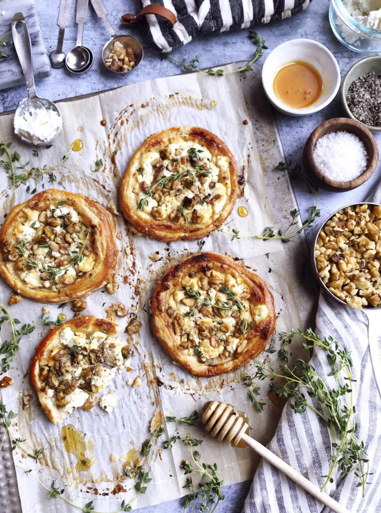 Goat Cheese and Walnut Tarts. DomestikatedLife