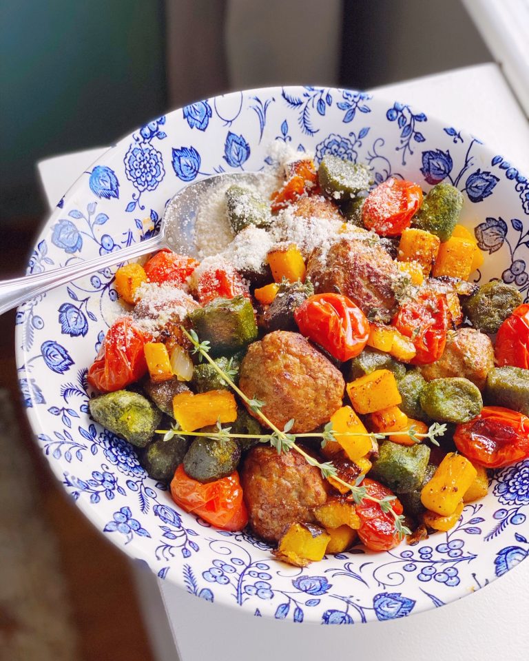 Sheet Pan Trader Joe's Kale Gnocchi. DomestikatedLife