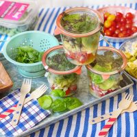 Mason Jar Summer Picnic Salads.