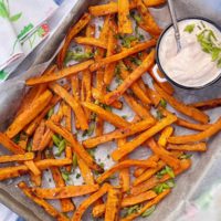 Sweet Potato Fries with Chili-Lime Dip.