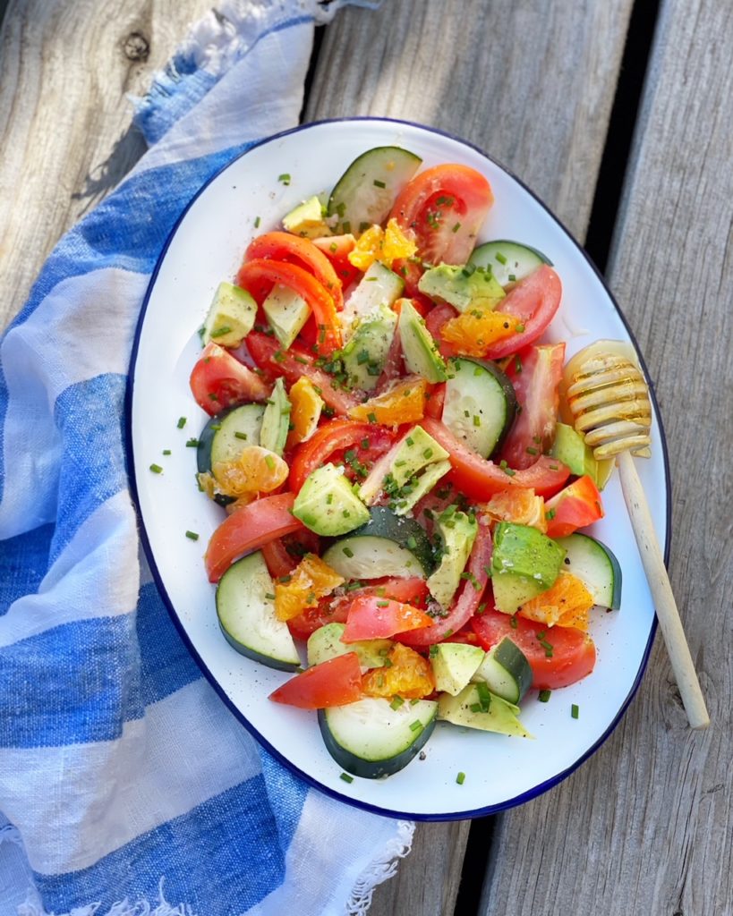 Summer Tomato Salad with Honey Orange Vinaigrette. - DomestikatedLife