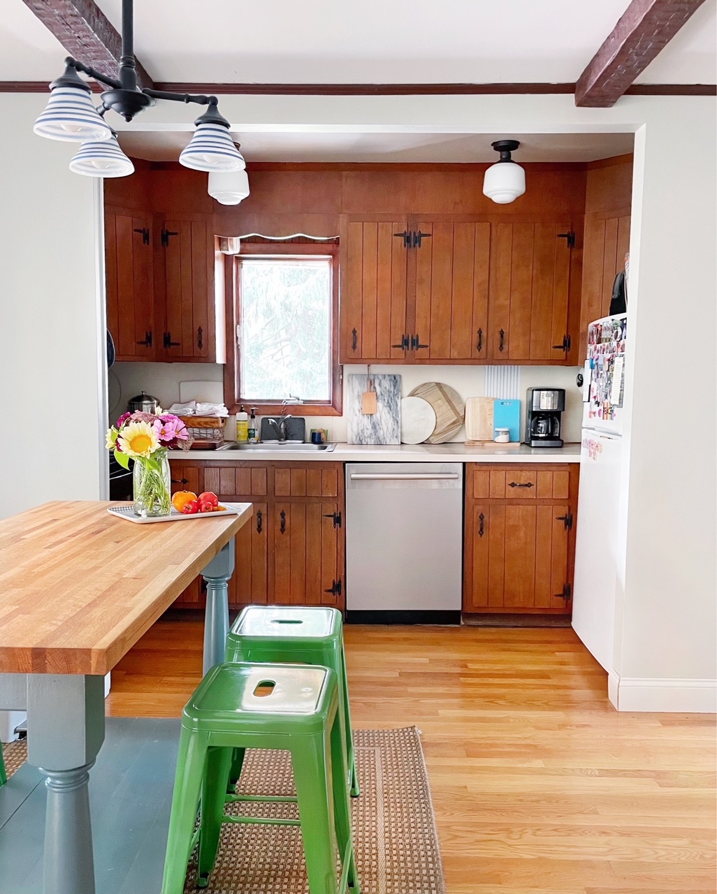 Tiny Budget Kitchen Makeover with Removable Wallpaper and Paint