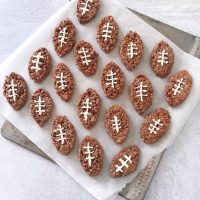 Chocolate Football Rice Krispy Treats.