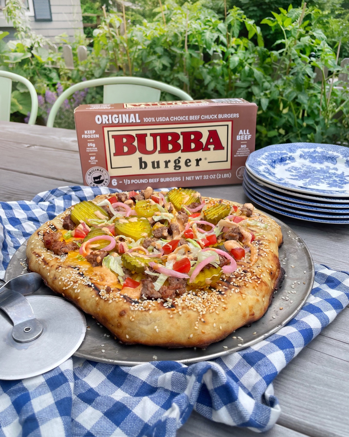 Easy Pizza Burger with BUBBA Burger - 4 Hats and Frugal