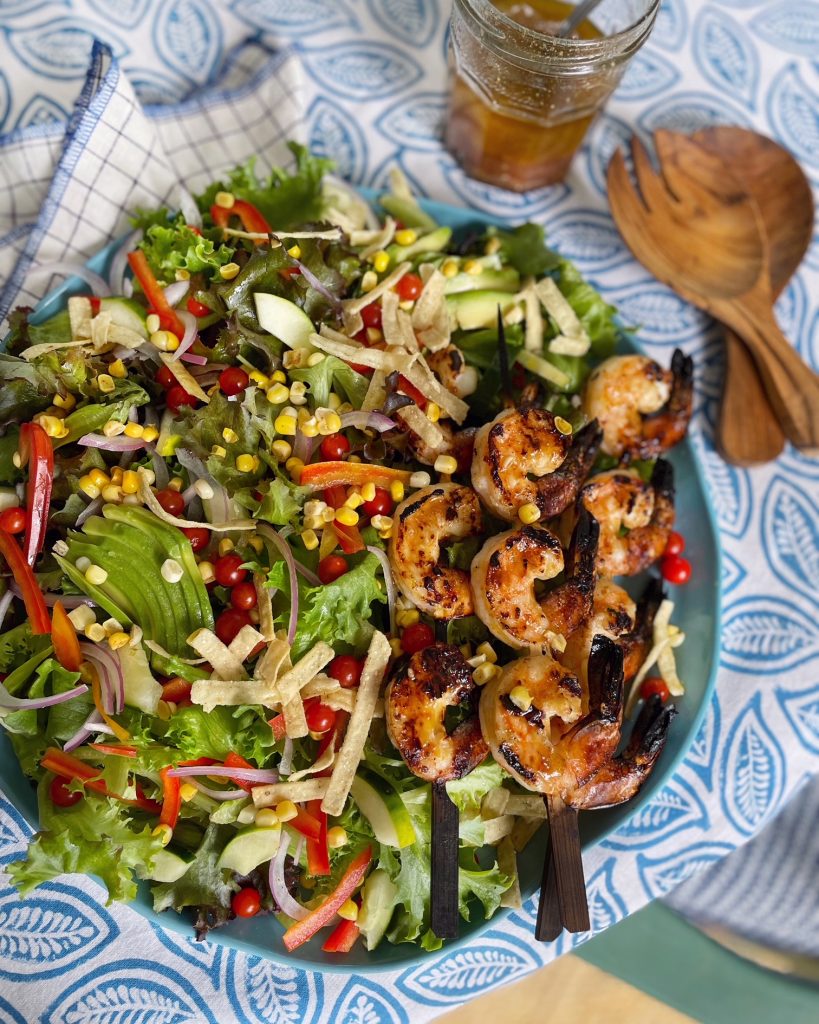 Chipotle Honey Lime Vinaigrette + Grilled Shrimp Salad.